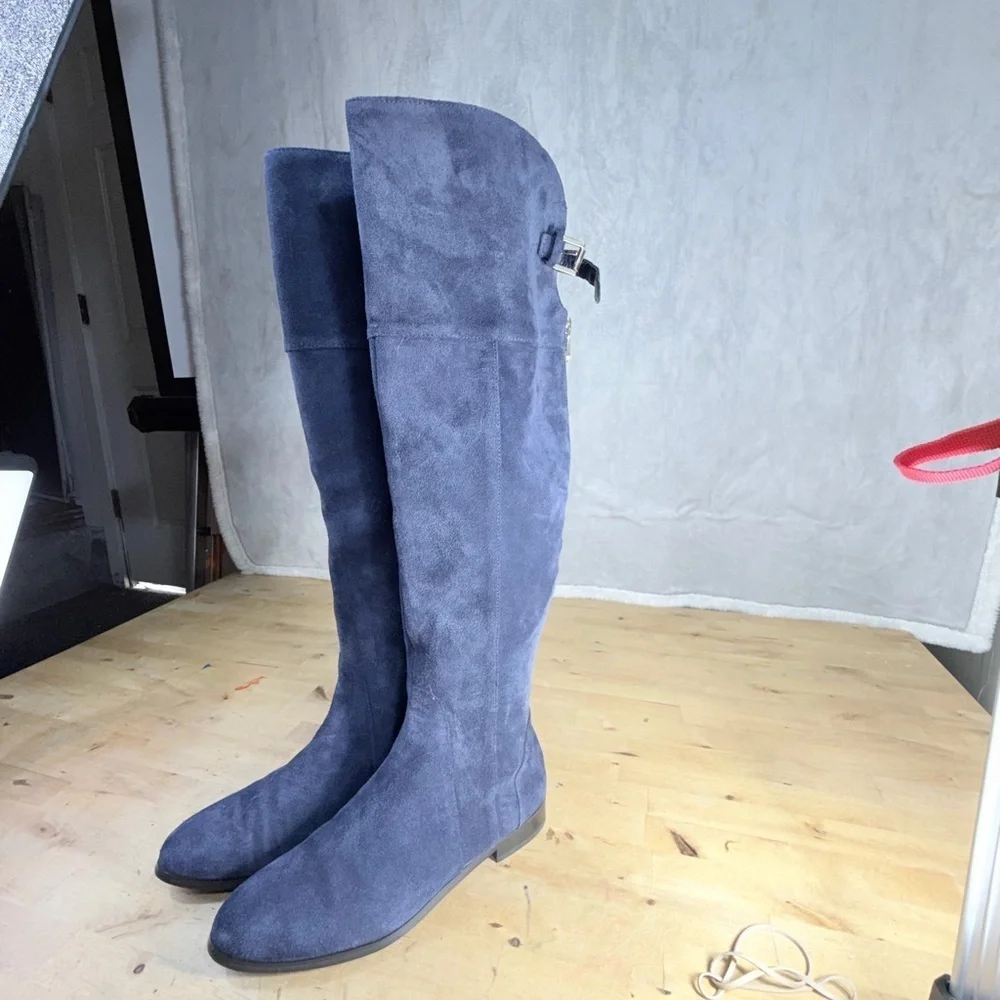 Charles David Blue Suede Over the Knee Boots Women’s 6.5 Charles David